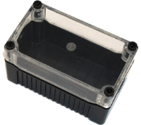 DE03D-P-TB-0 (Size 3, deep base polycarbonate material transparent lid black base with 0 holes - Hylec APL Electrical Components)