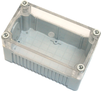 DE03D-P-TG-0 (Size 3, deep base polycarbonate material transparent lid grey base with 0 holes - Hylec APL Electrical Components)