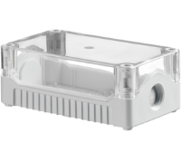 DE03S-A-TG-0 (Size 3, standard base ABS material transparent lid grey base 0 holes - Hylec APL Electrical Components)
