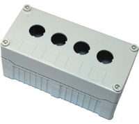 DE04D-P-GG-4 (Size 4, deep base polycarbonate material grey lid grey base with 4 holes - Hylec APL Electrical Components)