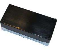 DE04S-P-BG-0 (Size 4, standard base polycarbonate material black lid grey base with 0 holes - Hylec APL Electrical Components)