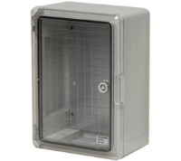 DED011 (IP65, IK08 Lockable transparent door plastic enclosure 300x200x130 - Hylec APL Electrical Components)