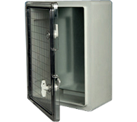 DED014 (IP65, IK08 Lockable transparent door plastic enclosure 400x300x170 - Hylec APL Electrical Components)
