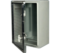 DED018 (IP65, IK08 Lockable transparent door plastic enclosure 600x400x200 - Hylec APL Electrical Components)