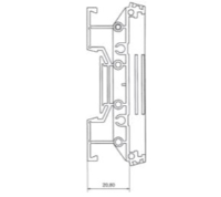 DIME-M-SEF2250 (DIN Rail 72mm Supports - 22.5mm wide End Section with Feet - Hylec APL Electrical Components)