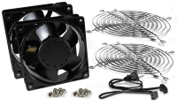 DNFK2AC120 (FK Series Fan Kits - Hammond Manufacturing) - Dual (2) Fan kit with grills and cord
