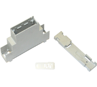 DNMB/1E/2 (73mm DIN Rail mounting PCB enclosure open top with hinged cover, enclosure 1 - Hylec APL Electrical Components)