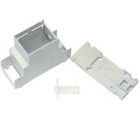 DNMB/2E/2 (73mm DIN Rail mounting PCB enclosure open top with hinged cover, enclosure 2 - Hylec APL Electrical Components)