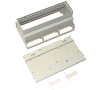 DNMB/9E/1 (73mm DIN Rail mounting PCB enclosure open top with hinged cover, enclosure 9 - Hylec APL Electrical Components)
