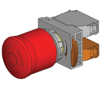 DPB22-S11R (Emergency stop twist push pull release 1a 1b red cap - Hylec APL Electrical Components)