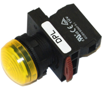 DPL22-YI (Pilot lamp round head yellow cap Ac.DC220-240V - Hylec APL Electrical Components)