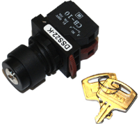 DSS22-K111B (Key 2 position spring return selector 1a 1b black cap - Hylec APL Electrical Components)