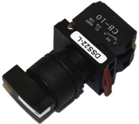 DSS22-L020B (Long shaft 3 position spring return selector 2a black cap - Hylec APL Electrical Components)