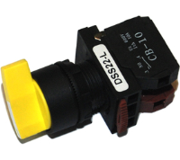 DSS22-L020Y (Long shaft 3 position spring return selector 2a yellow cap - Hylec APL Electrical Components)