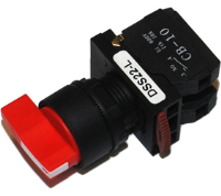 DSS22-L111R (Long shaft 2 position spring return selector 1a 1b red cap - Hylec APL Electrical Components)