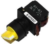 DSS22-S111Y (Normal shaft 2 position spring return selector 1a 1b yellow cap - Hylec APL Electrical Components)