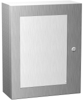 EN4SD12126WSS (Eclipse Series Type 4X Stainless Steel Wallmount Enclosure with Window - Hammond Manufacturing) - Natural Finish - 305mm x 305mm x 152mm