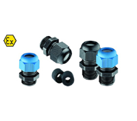 GHG9601955R0103 (Perfect cable gland EX M20X1,5 thread length 8, min/max cable dia 5.5-13, Sealing Ring material Silicone VMQ Gland Colour-Body Black RAL 9005 - Head Blue RAL 5015 - Hylec APL Electrical Components)