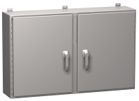 HN4WM24488S16 (HN4 WM SS Series Type 4X Stainless Steel Two Door Wallmount Enclosure - Hammond Manufacturing) - Natural Finish - 610mm x 1219mm x 203mm