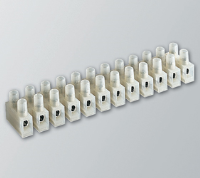 HY431/1 NY (1 pole natural polyamide PA6.6 pillar terminal block 8mm pitch 24a 450v - Hylec APL Electrical Components)