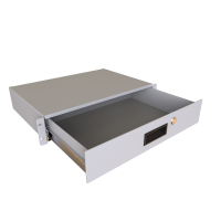 RDRW1900312LG1 (RDRW Series Rack Storage Drawer - Hammond) - Light Grey - 89mm x 441mm x 311mm - 16 Gauge Steel