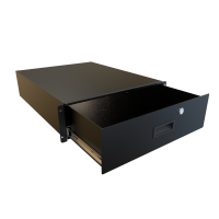 RDRW1900522BK1 (RDRW Series Rack Storage Drawer - Hammond) - Black - 133mm x 441mm x 565mm - 16 Gauge Steel