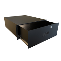 RDRW1900722BK1 (RDRW Series Rack Storage Drawer - Hammond) - Black - 178mm x 441mm x 565mm - 16 Gauge Steel