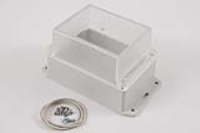 RP1150BFC (RP Series Enclosures - Ritec) - Off-White / Clear Lid - 125mm x 85mm x 85mm - Polycarbonate - IP65