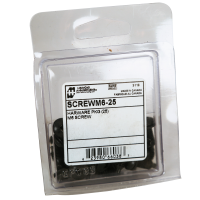 SCREWM6-25 (SCREW Series Rack Screws with Pilot Point - Hammond Manufacturing) - 25 PKG SCREWS & NYLON WASHER