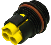 THB.385.A2A.Z (TeePlug panel mount 2 pole Screw terminal 7mm to 12mm cable diameter, 4 mm max conductor size IP66-68 17.5A 400V 1 cable entry, assembled - Hylec APL Electrical Components)