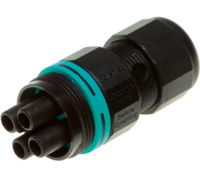 THB.387.B4A.Z (TeePlug Powersocket 4 pole Screw terminal 7mm to 12mm cable diameter, 4 mm max conductor size IP68 17.5A 450V 1 cable entry, assembled - Hylec APL Electrical Components)