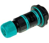 THB.391.T4A (TeeTube sized, 4 Pole Multiple contact 7mm to 12mm, 4 mm max conducter size IP68 17.5A 450V through chassis Xdry anti condensation connector, includes fixing locknut