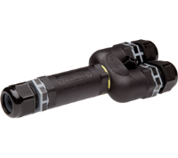 THB.399.G2A.2 (TeeTube with innovative cable gland 2 Pole Screw - end barrier contact 7mm to 10.5mm on one gland 10.5mm to 14mm on the other 2 glands, 4 mm max conducter size IP68 32A 250V 3 cable entries - Hylec APL Electrical Components)