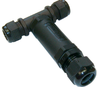 THB.402.D2E.Z (TeeTube 3+3 Pole Screw - end barrier contact 7mm to 13.5mm on one gland 8mm to 17mm on the other gland, 4 mm max conducter size IP68 32A 450V 3 cable entries, assembled - Hylec APL Electrical Components)