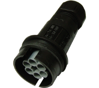 THF.408.A2E (TeePlug to be used with THB.408, 6 pole Crimp terminal 7mm to 14mm cable diameter, 1.5 mm max conductor size IP68 17.5A 400V 1 cable entry - Hylec APL Electrical Components)