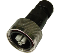 THF.408.B2G (TeePlug with metal collar, 2 pole Crimp terminal 7mm to 14mm cable diameter, 1.5 mm max conductor size IP68 17.5A 400V 1 cable entry - Hylec APL Electrical Components)