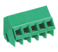 TL207-02PGS (2 Pole Screw Rising Clamp Wave - through hole 35 degree 5mm pitch 12A(UL) 250V(UL) - Hylec APL Electrical Components)