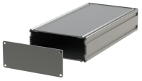 U1S-108x220 (U-Case 1 Extruded Aluminium Enclosures - Lincoln Binns) - Silver - 220mm x 108mm x 44.2mm - Aluminium