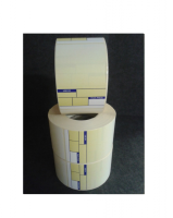 Thermal Scale Labels 49x74mm BLUE and YELLOW Format 1 Per Roll 500