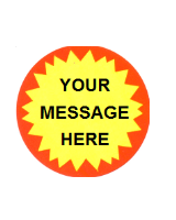 Personalised Promotional Stickers Starburst Round Per Roll 500