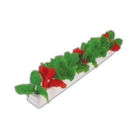 Garnish WHITE base Red Green Leaf Per Pack 12