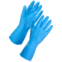 Blue Household Rubber Gloves Large - Heavy Duty Pack 12 Pairs