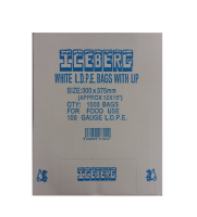 Iceberg White Bags LDPE 300x375 12x15 per pack 1000