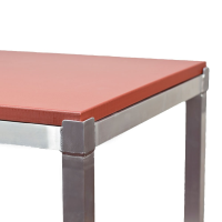 Aluminium Frame Poly Top Cutting Table Red Brown