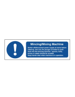 Mincer Mixer Safety Notice Sign 100x300mm