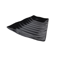 Black Melamine Curved Wavy Platter w/SF 269x275x38mm