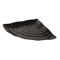 Black Melamine Curved Wavy Platter w/SF 269x374x38mm