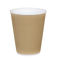 Coffee Cup Brown Ripple Double Wall 12oz Squat Per 500