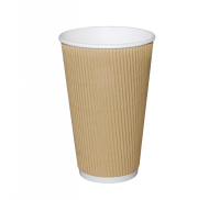 Coffee Cup Brown Ripple Double Wall 16oz Per 500
