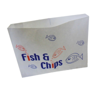 Printed Fish and Chips Paper Bags 14x11 Per 500